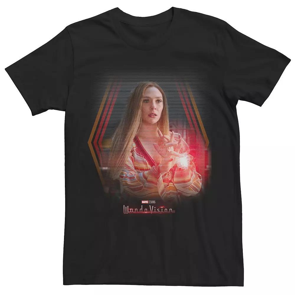 Men's Marvel WandaVision Red Scarlet Glitch Portrait Tee, Size: Small, Black Product Image