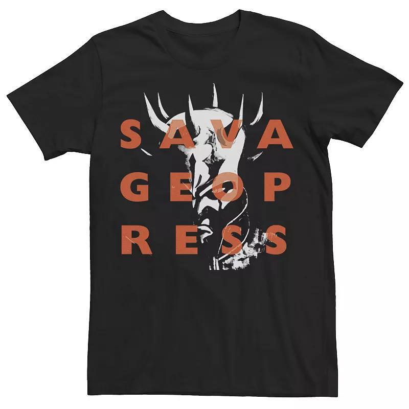 Men's Star Wars: Clone Wars Savage Opress Text Overlay Tee, Size: Small, Black Product Image