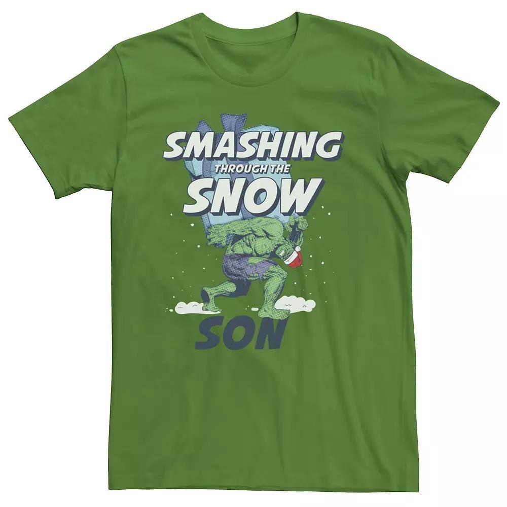 Men's Marvel Hulk Smashing Through The Snow Son Tee, Size: XXL, Kelly Product Image