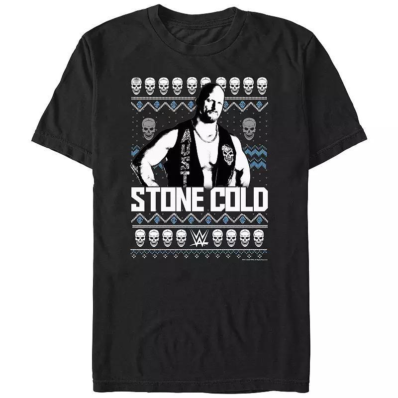 Big & Tall WWE Stone Cold Christmas Sweater Graphic Tee, Men's, Size: 3XL, Black Product Image