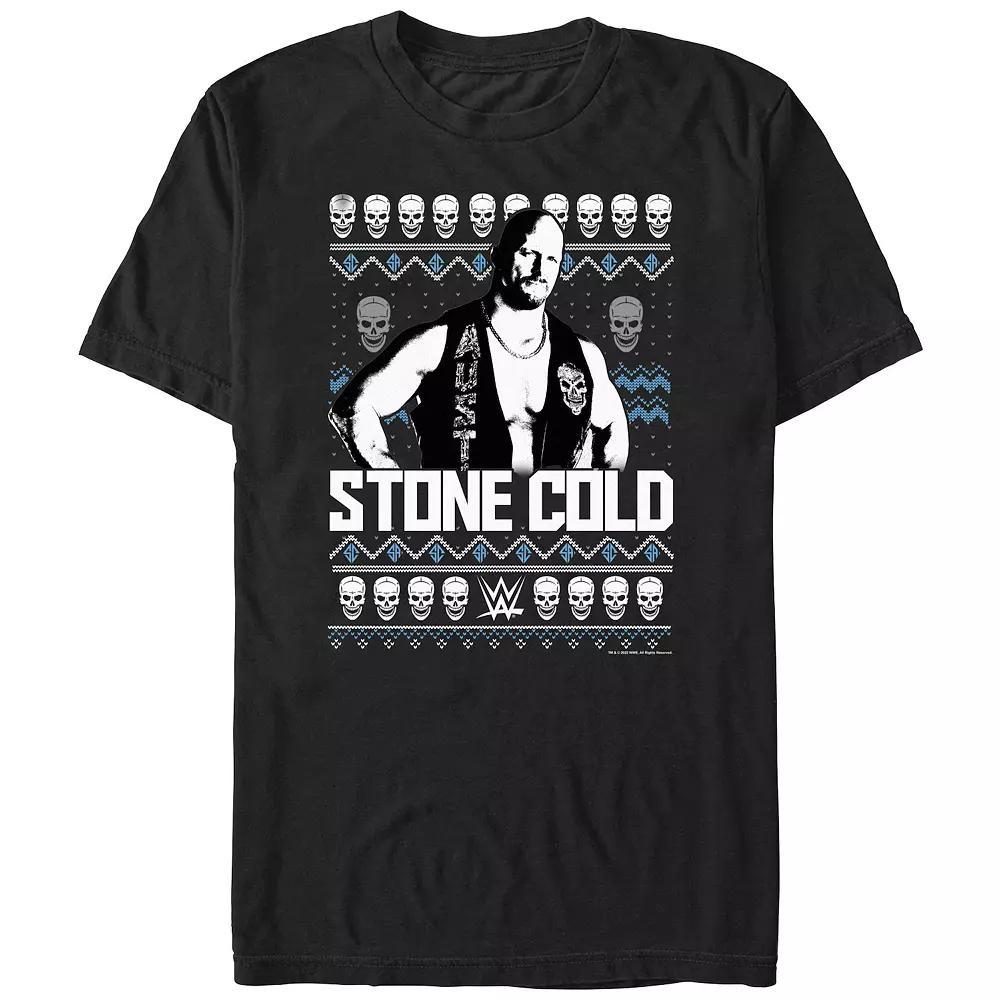 Big & Tall WWE Stone Cold Christmas Sweater Graphic Tee, Men's, Size: 3XL, Black Product Image