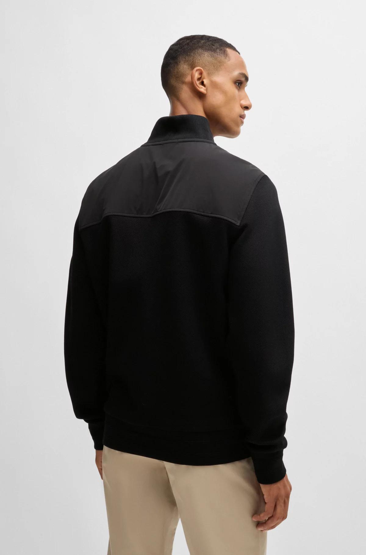 Boss Mercerized-Cotton Regular-Fit Sweatshirt with Logo Patch Product Image
