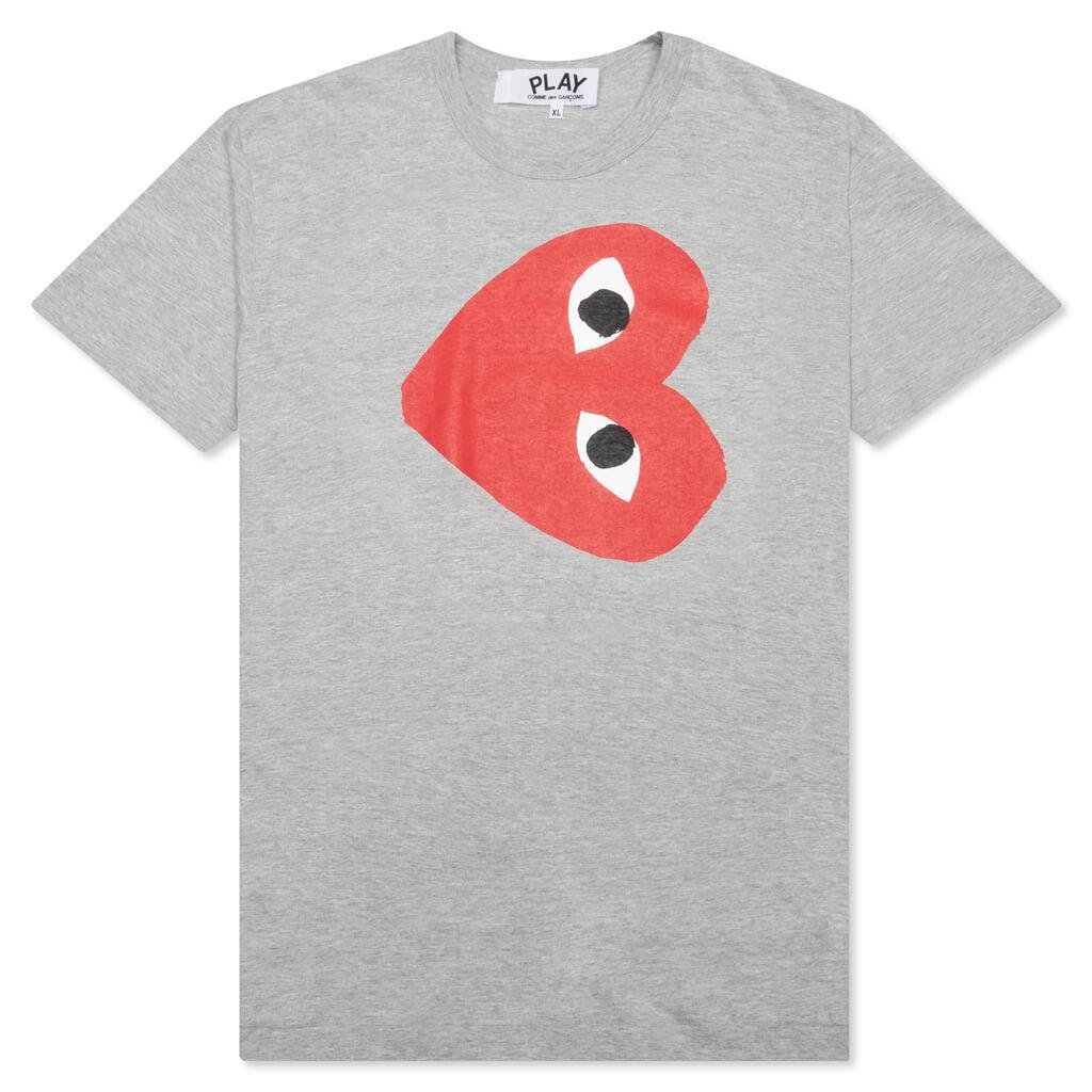 Red Sideways Heart Tee - Grey Male Product Image