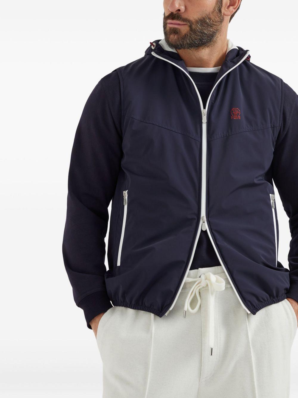 zip-up hooded gilet Product Image