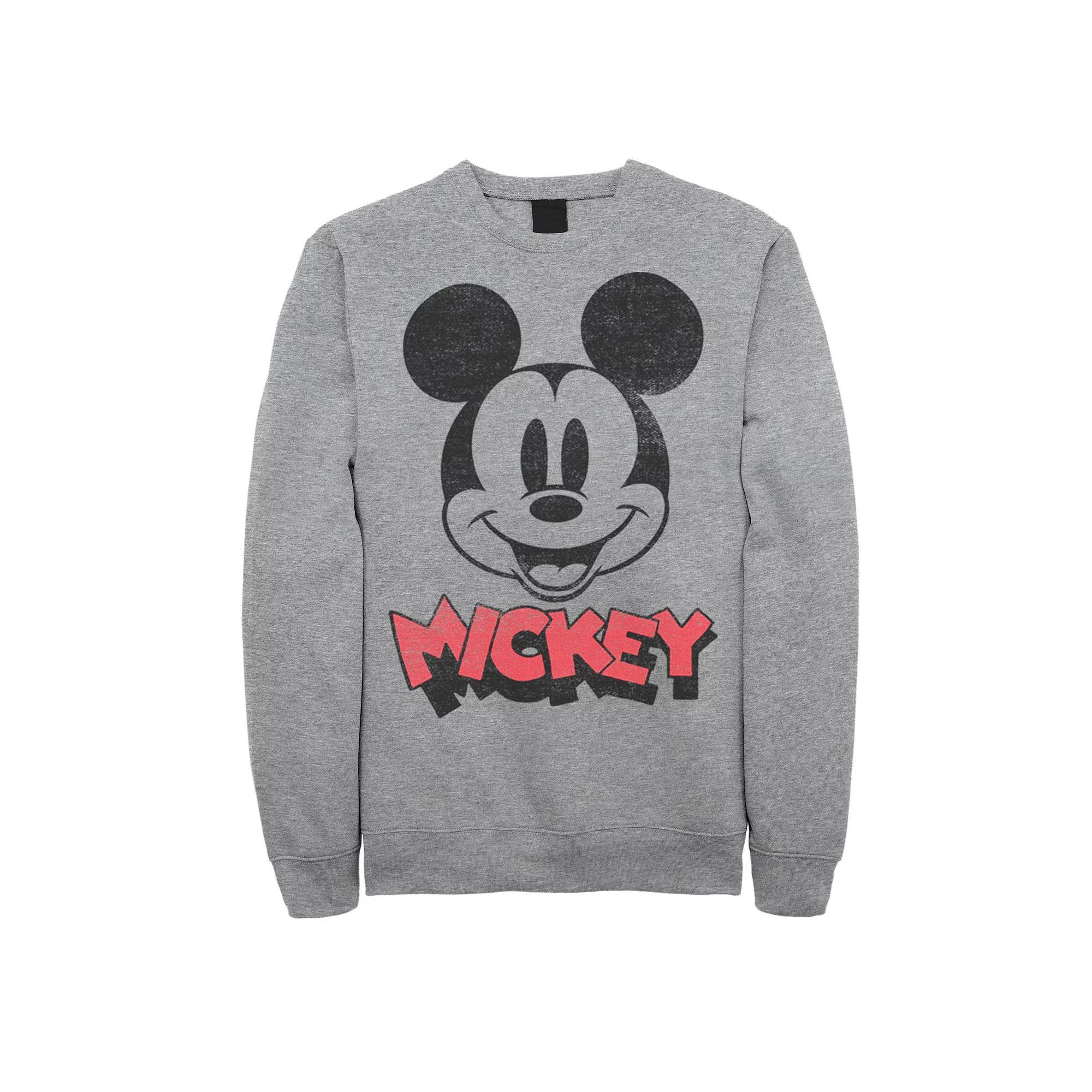 Disney's Mickey & Friends Big & Tall Mickey Big Face Logo Fleece Sweatshirt, Men's,  Product Image