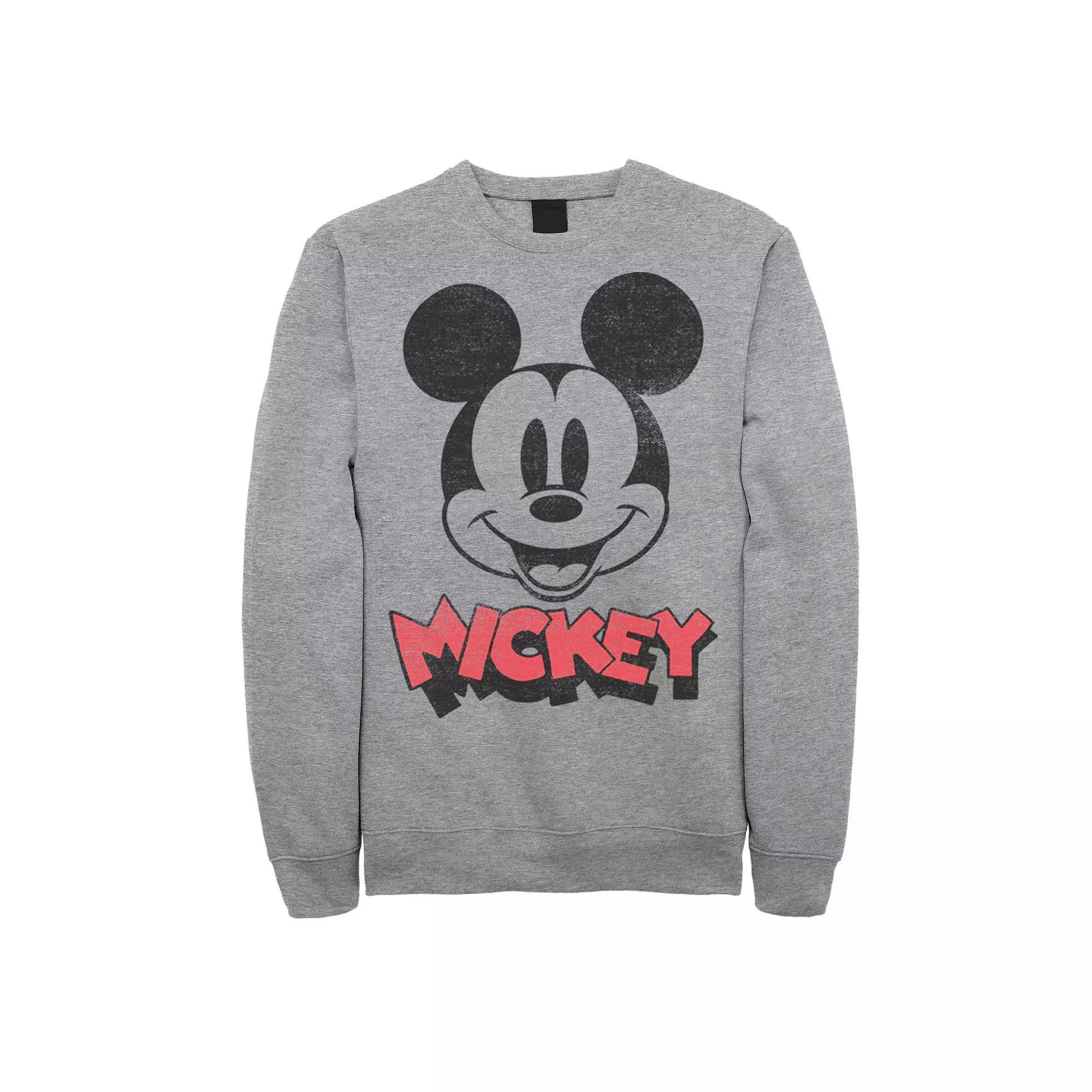 Disney's Mickey & Friends Mickey Big Face Logo Men's Sweatshirt, Size: Large, Athletic Grey Product Image