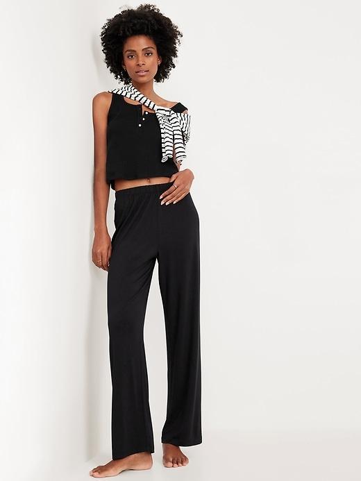 Mid-Rise Knit Jersey Pajama Pant Product Image