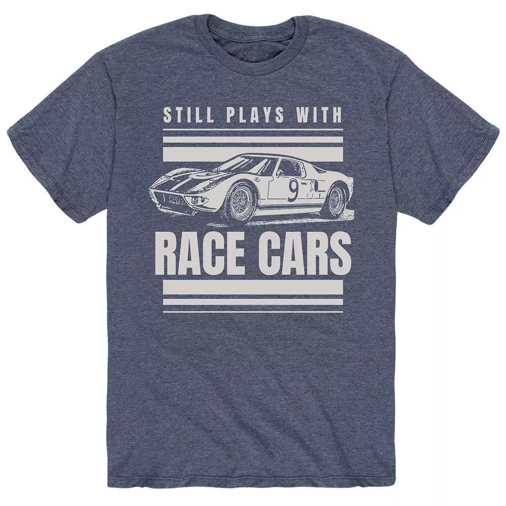 Men's Still Plays With Race Cars Tee, Size: Medium, Blue Product Image