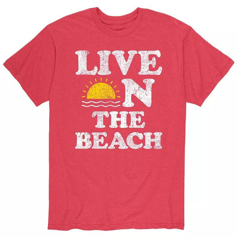 Men's Live On The Beach Tee, Size: XL, Red Product Image