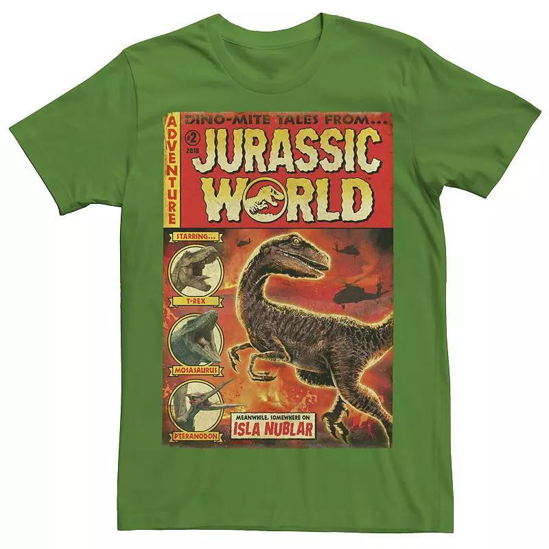 Mens Jurassic World Two Dino-Mite Tales Vintage Tee Red Grey Product Image