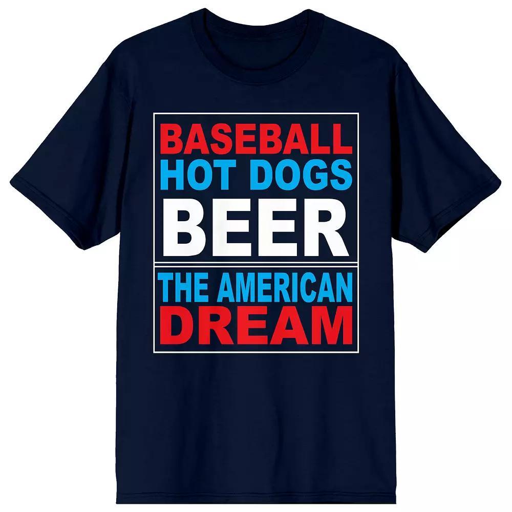 Men's Americana Baseball Hot Dogs Graphic Tee,  Product Image