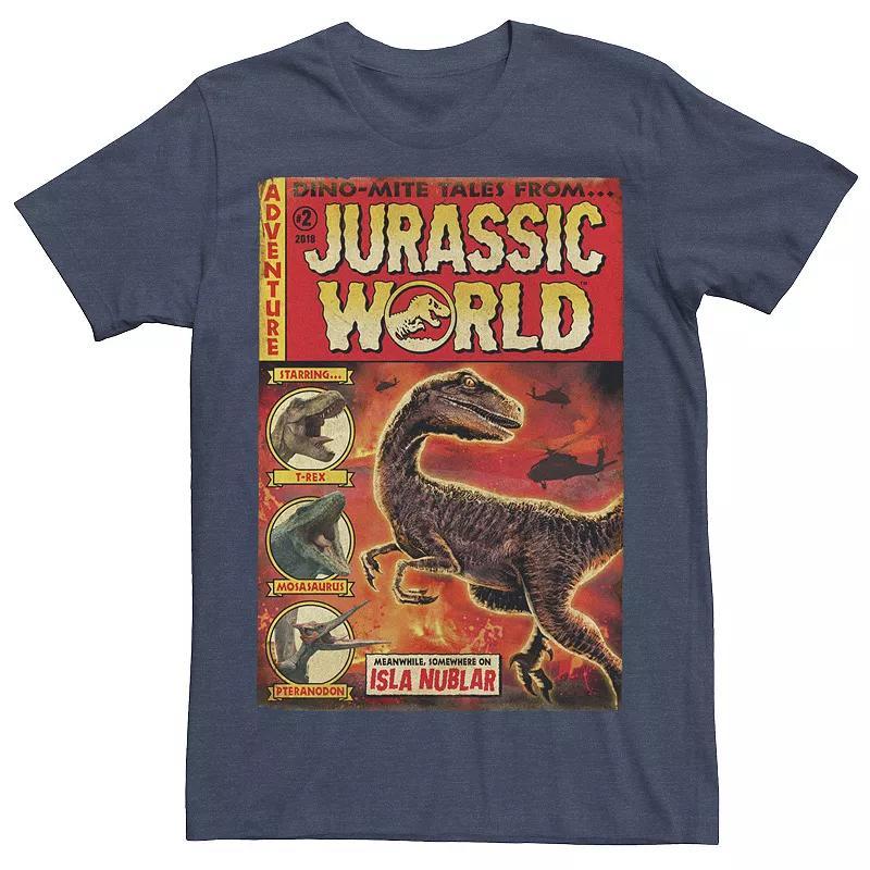 Men's Jurassic World Two Dino-Mite Tales Vintage Tee, Size: XXL, Red Grey Product Image