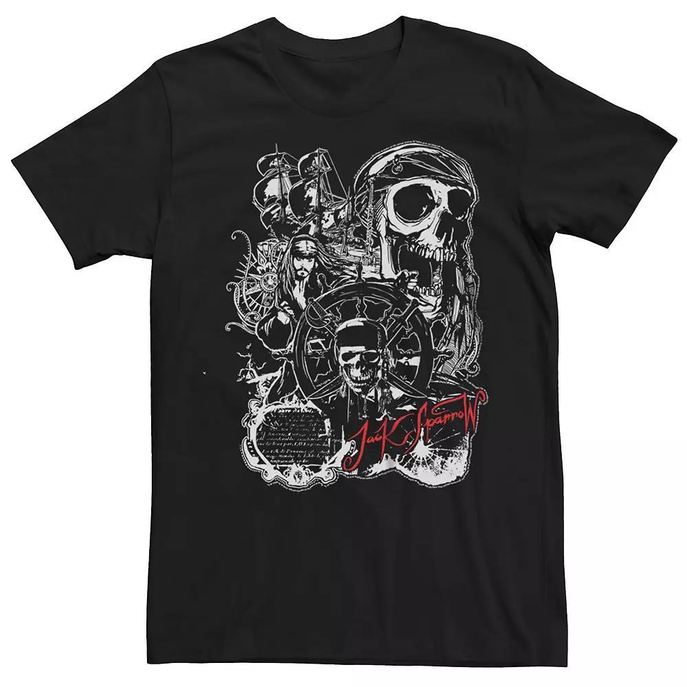 Men's Disney's Pirates Of The Caribbean Pirates Symbols Tee, Size: XL, Black Product Image