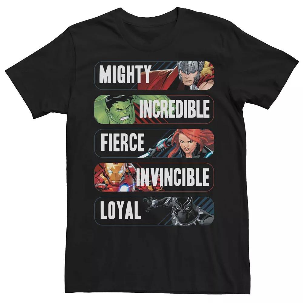 Men's Marvel's Avenger Hero Adjectives Group Shot Tee,  Product Image
