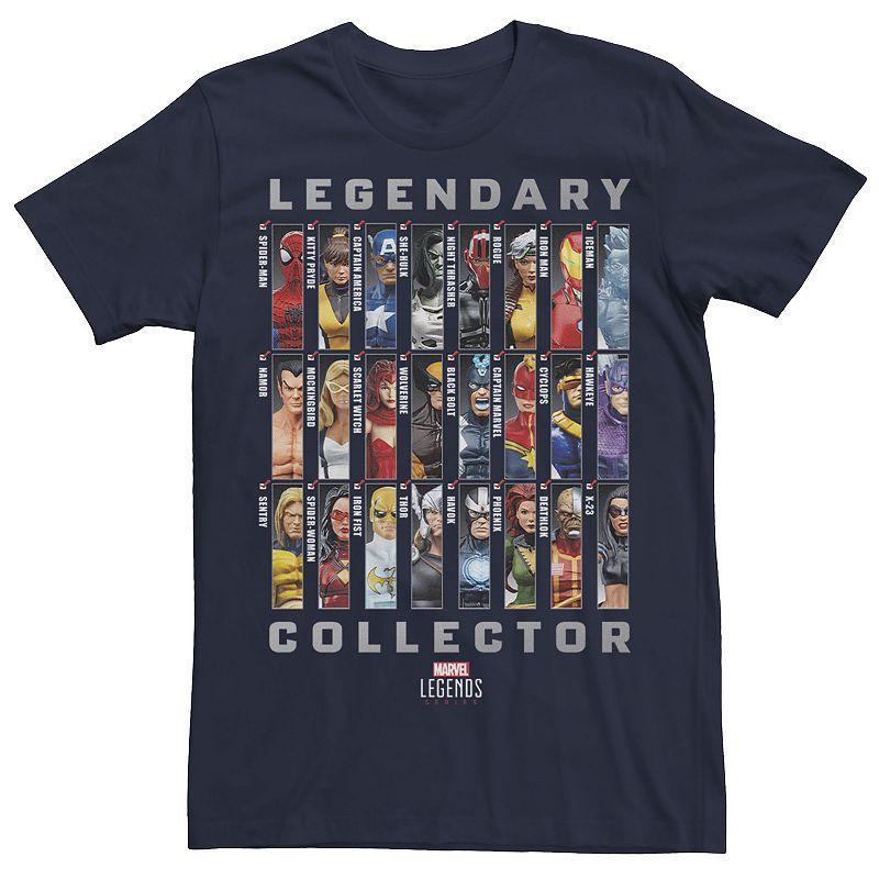 Men's Marvel Legends Series Legendary Collector Checklist Tee, Size: XXL, Blue Product Image