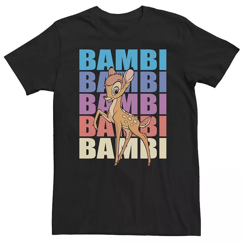 Big & Tall Disney Bambi Name Stack Portrait Tee, Men's, Size: 4XL, Black Product Image