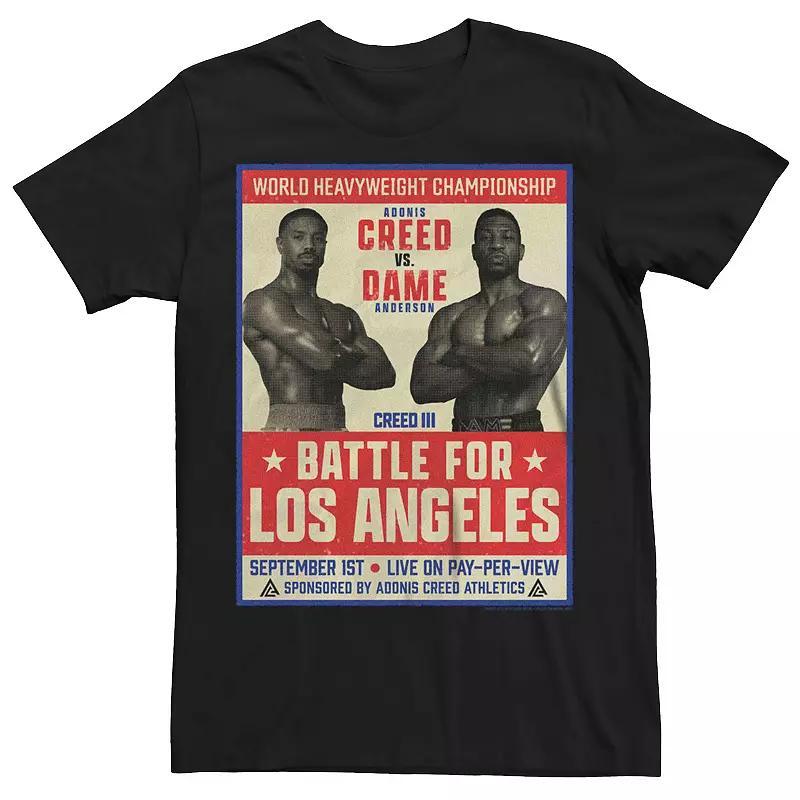 Big & Tall Creed 3 Adonis vs Dame Anderson Battle for Los Angeles Poster Graphic Tee, Men's,  Product Image