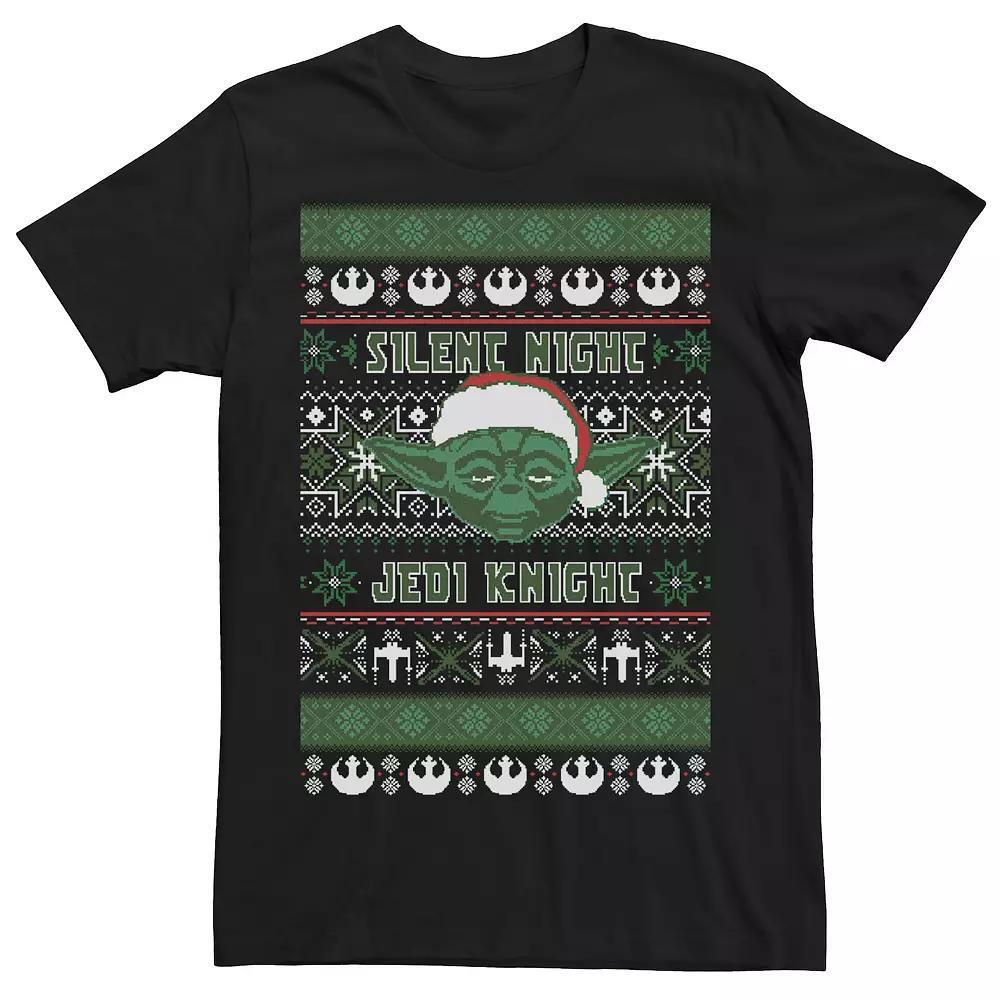 Men's Star Wars Yoda Silent Night Christmas Sweater Tee,  Product Image