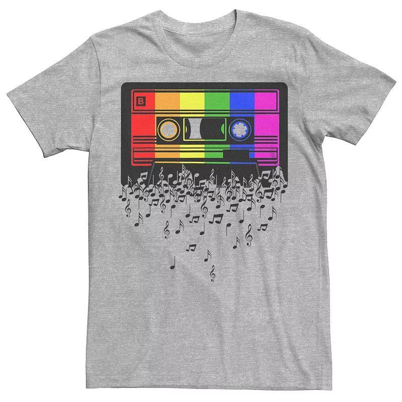 Men's Pride Rainbow Flag Music Note Cassette Graphic Tee, Size: XL, Natural Product Image