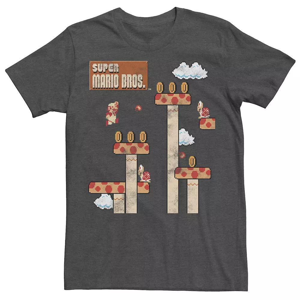 Men's Nintendo Super Mario Jump On Mushrooms Game Play Graphic Tee,  Product Image
