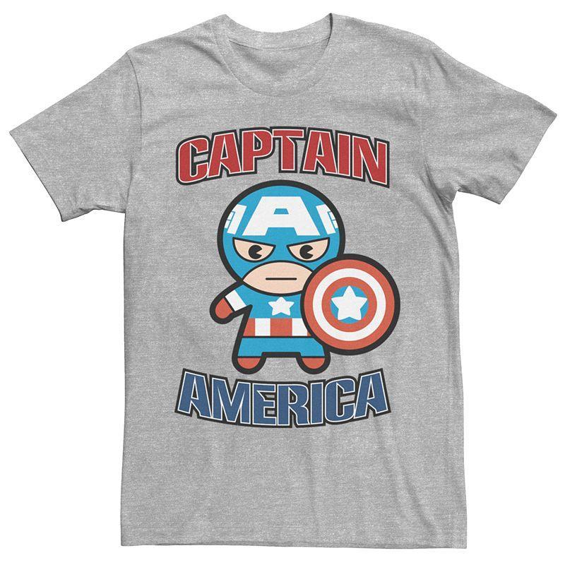 Men's Marvel Kawaii Art Collection Captain America Graphic Tee,  Product Image