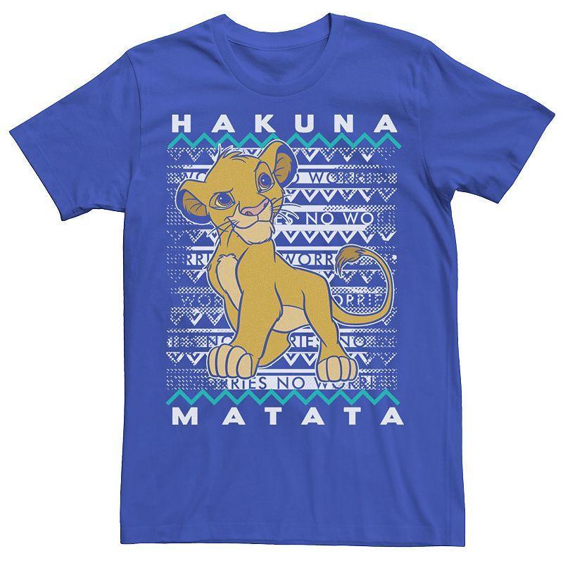 Men's Disney's The Lion King Hakuna Matata Simba Artsy Background Tee, Size: XL, Royal Product Image