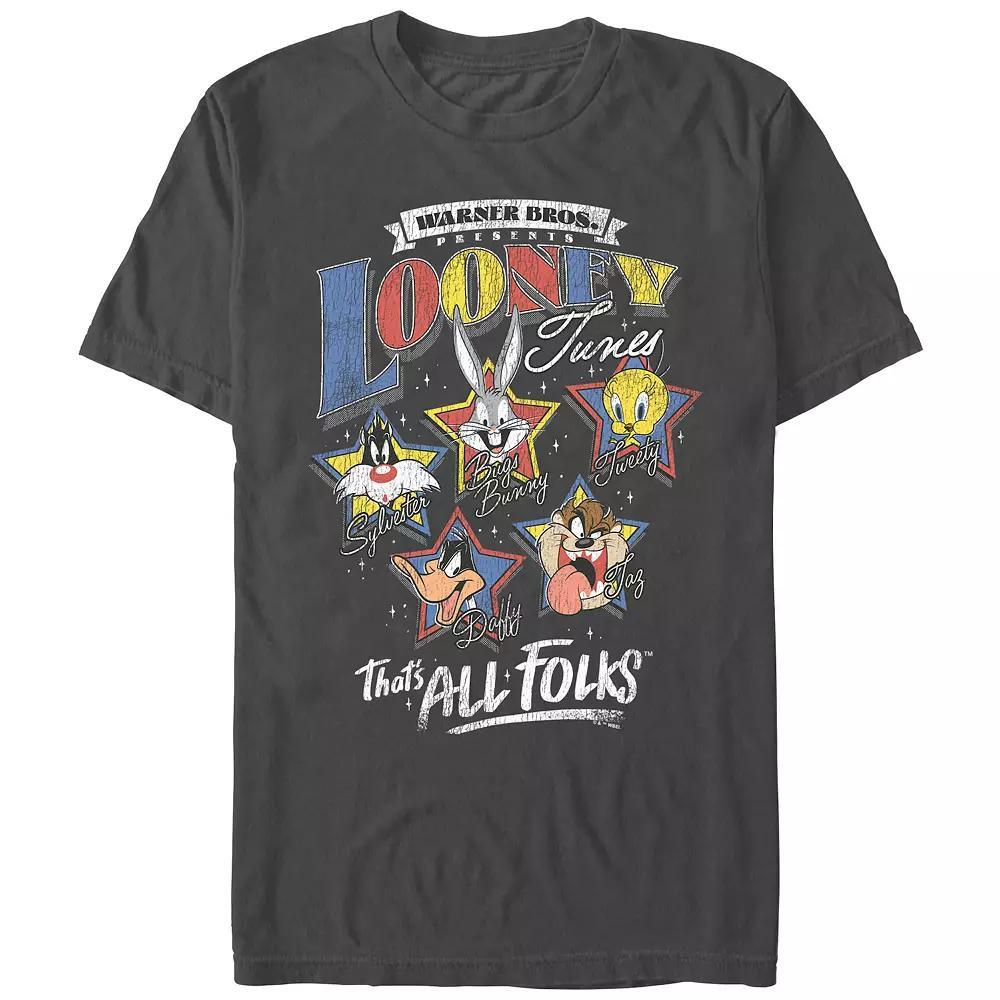 Men's Looney Tunes Hall Of Stars Graphic Tee, Size: Large, Grey Product Image