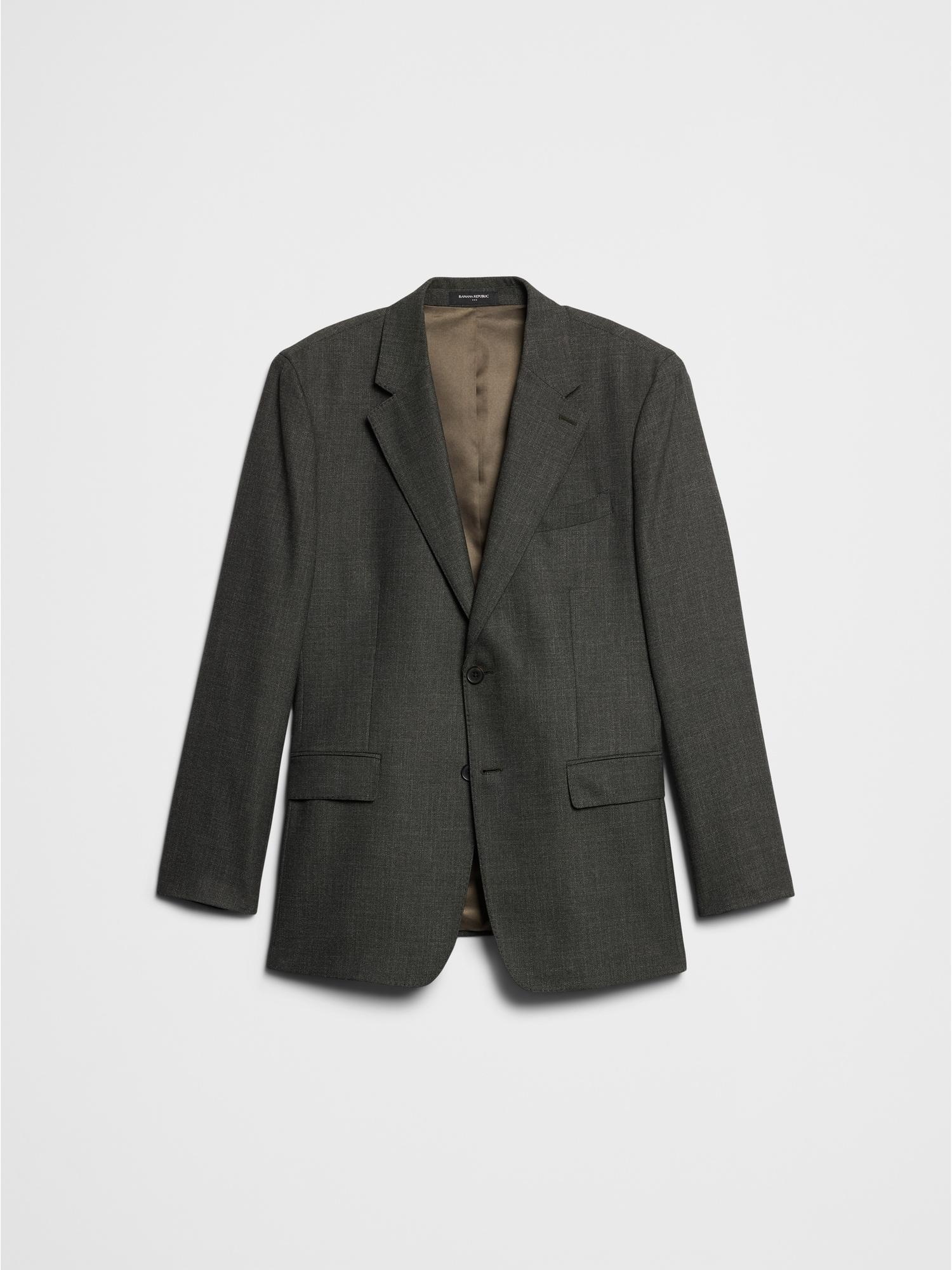 Tailored-Fit Olive Crosshatch Suit Jacket Product Image