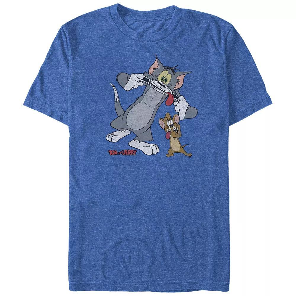 Big & Tall Tom & Jerry Crazy Faces Graphic Tee, Men's, Size: 4XL, Royal Grey Product Image