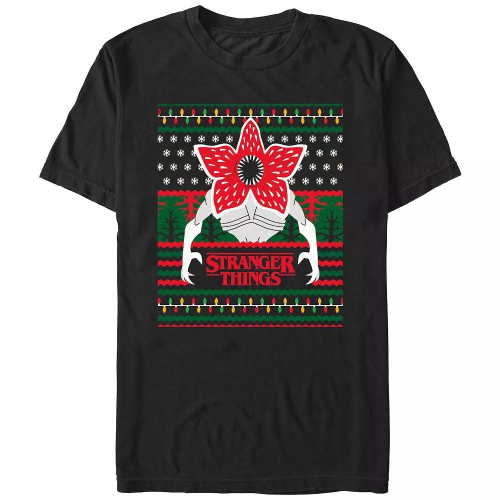 Men's Stranger Things Demogorgon Ugly Sweater Graphic Tee, Size: XL, Black Product Image