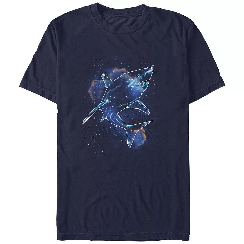 Men's Shark Galaxy Graphic Tee, Size: XS, Blue Product Image