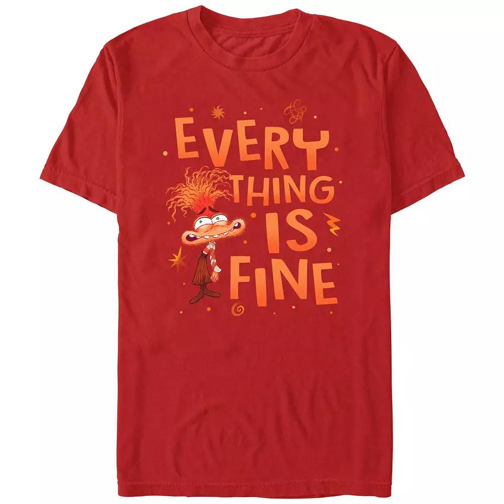 Disney's Inside Out 2 Anxiety Everything is Fine Men's Graphic Tee, Size: Small, Black Product Image