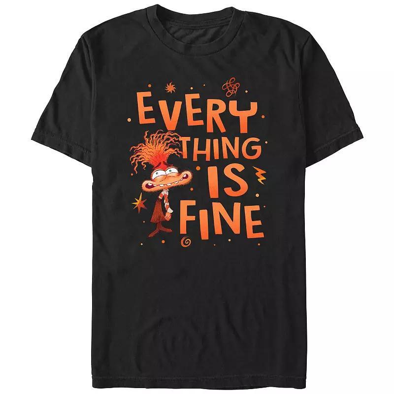 Disney's Inside Out 2 Anxiety Everything is Fine Men's Graphic Tee, Size: Small, Black Product Image