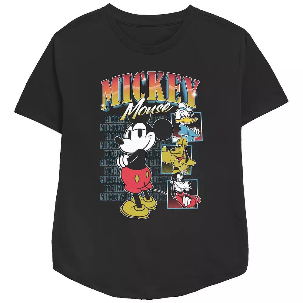 Disney's Mickey Mouse & Friends Women's Tough Group Relaxed Fit Graphic Tee, Girl's, Size: XS, Black Product Image