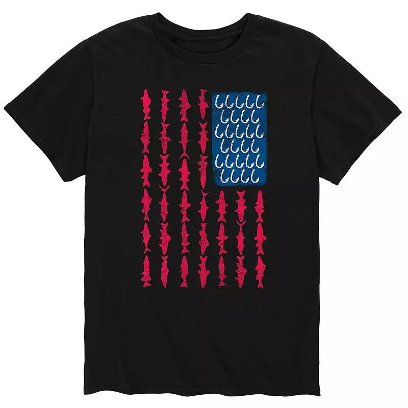Men's Fish Hook American Flag Tee,  Product Image