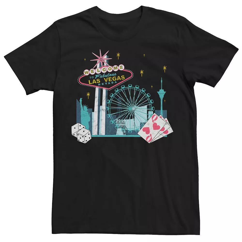 Men's Welcome Vegas Post Card Tee, Size: XXL, Black Product Image