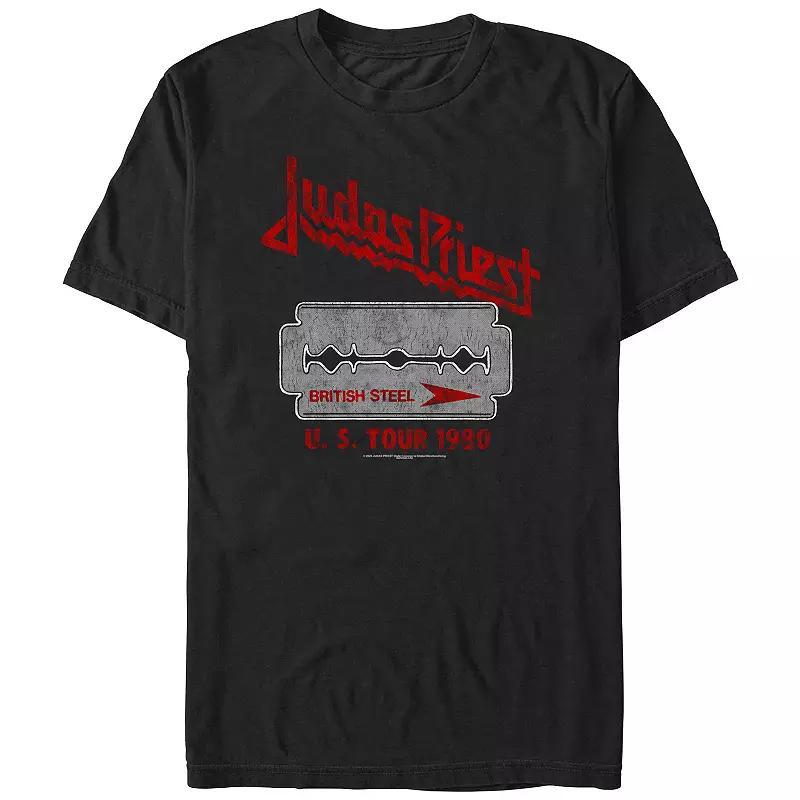 Men's Judas Priest British Steel U.S. Tour 1980 Graphic Tee, Size: XL, Blue Product Image