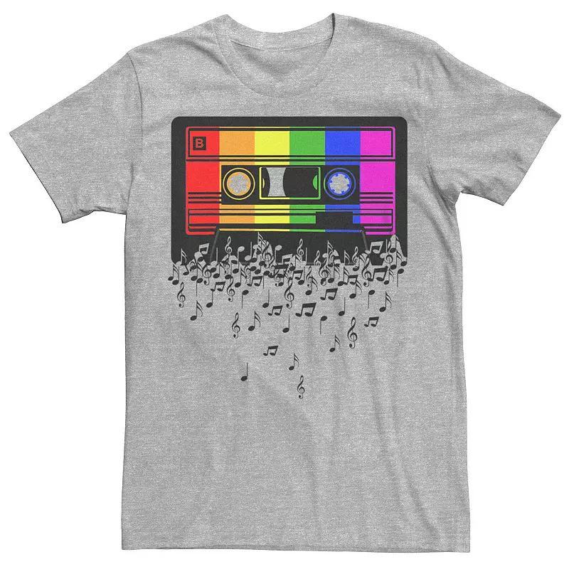 Men's Pride Rainbow Flag Music Note Cassette Graphic Tee,  Product Image