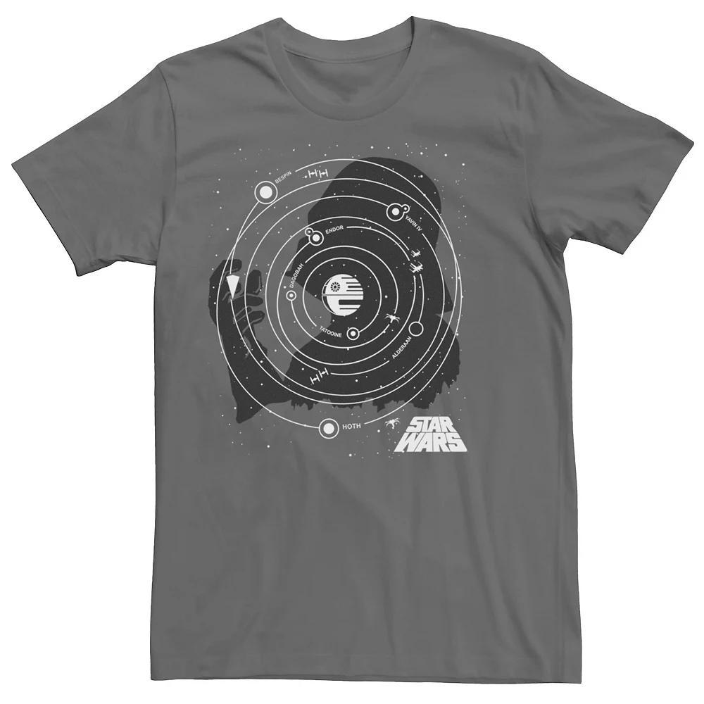 Men's Star Wars Darth Vader Orbital Silhouette Graphic Tee, Size: Small, Grey Product Image