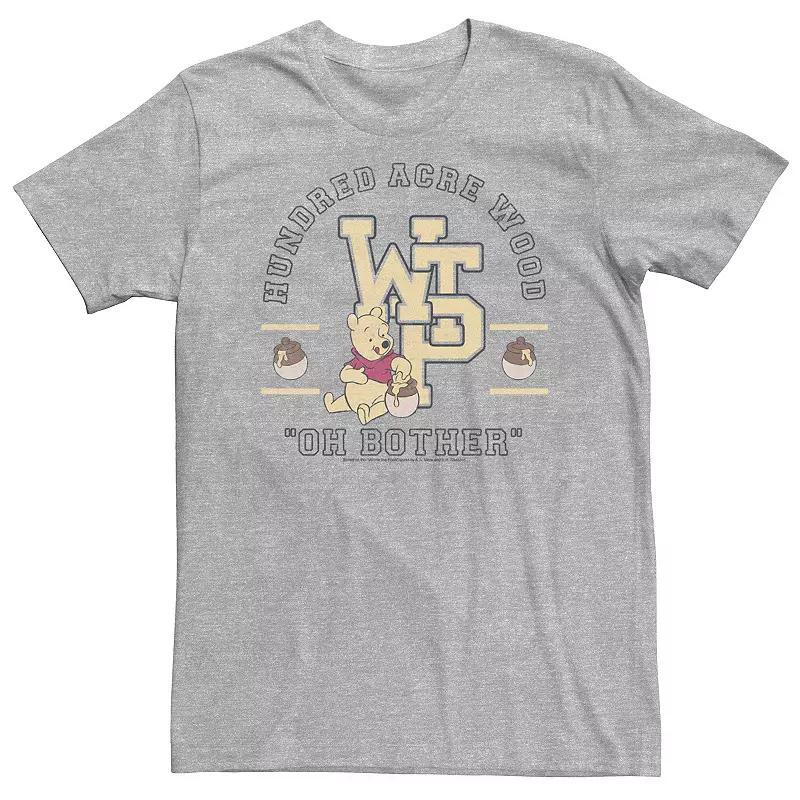 Disney's Winnie The Pooh Big & Tall Hundred Acre Wood Collegiate Tee, Men's, Size: 4XL, Athletic Grey Product Image