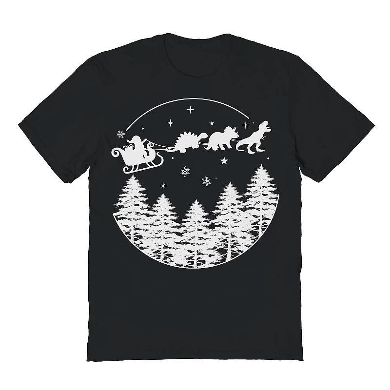 Men's Dinosaur Ride Christmas Graphic Tee, Adult Unisex,  Product Image