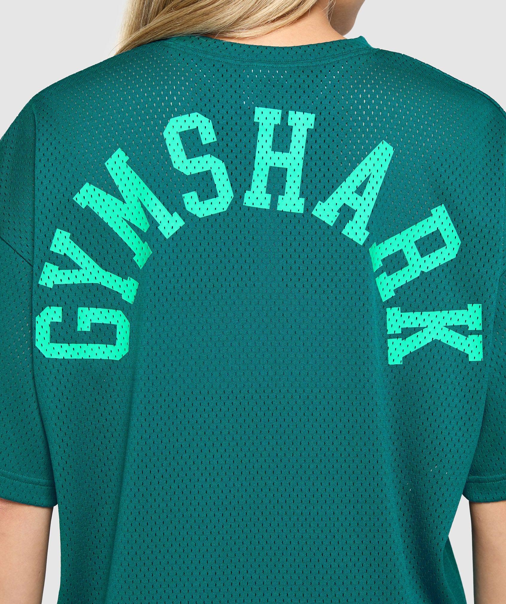 Gymshark Mesh Graphic Oversized T-Shirt - Functional Teal Female Product Image