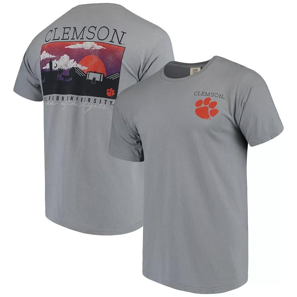 Mens Gray Clemson Tigers Comfort Colors Campus Scenery T-Shirt Product Image