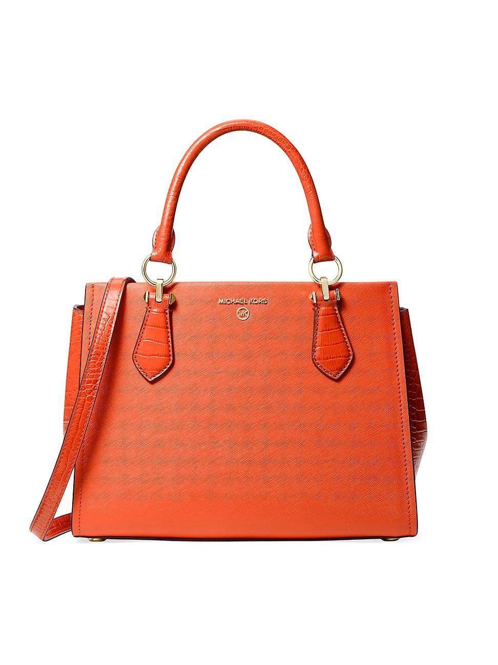 Michael Kors Marilyn Saffiano Leather Medium Satchel Bag Product Image