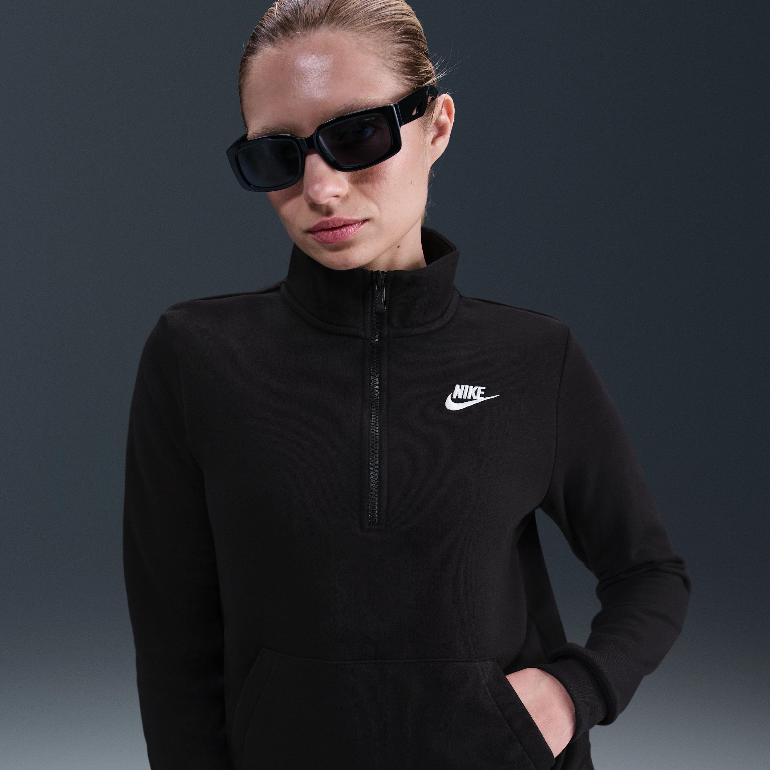 Womens Nike Sportswear Club Fleece 1/2-Zip Sweatshirt | DQ5838-010 Product Image