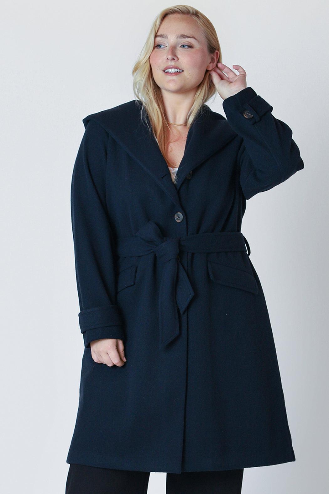 Navy Hooded Trench Product Image