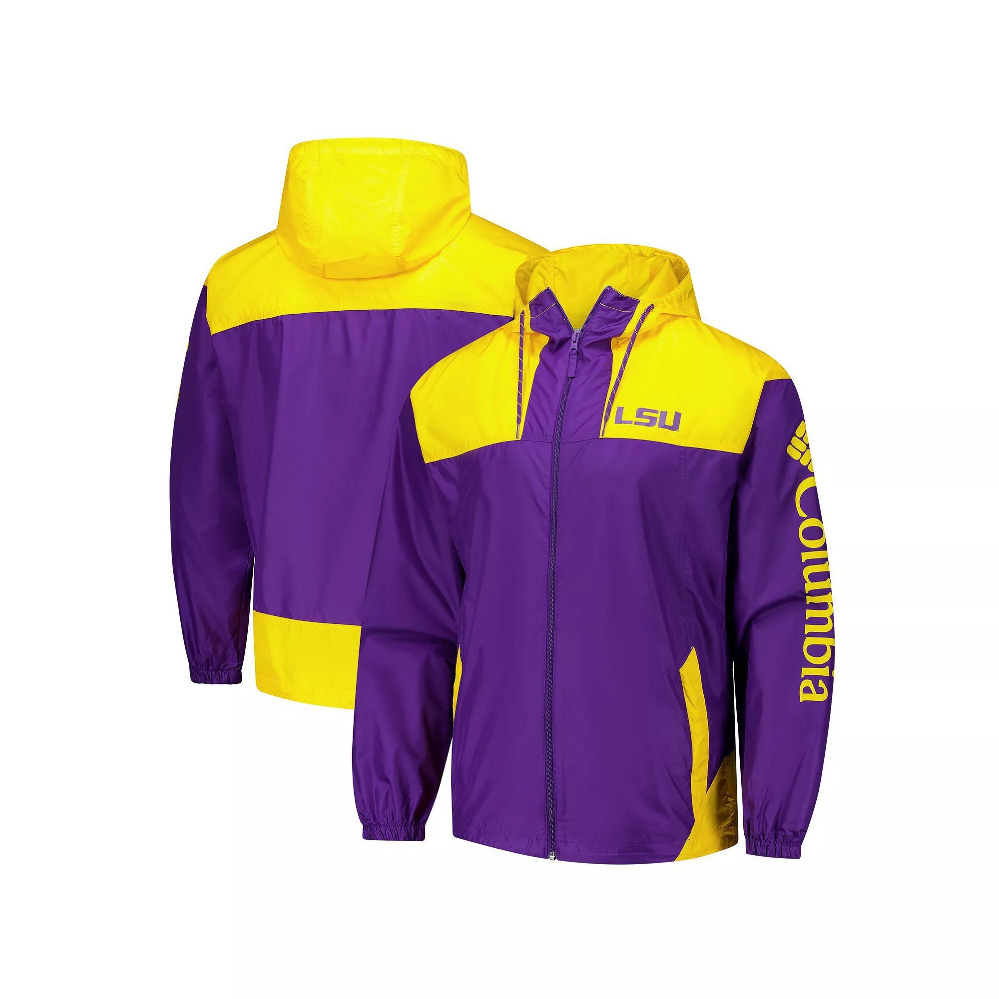 Men's Columbia Purple LSU Tigers Flash Challenger II Omni-Shade Full-Zip Windbreaker Jacket,  Product Image