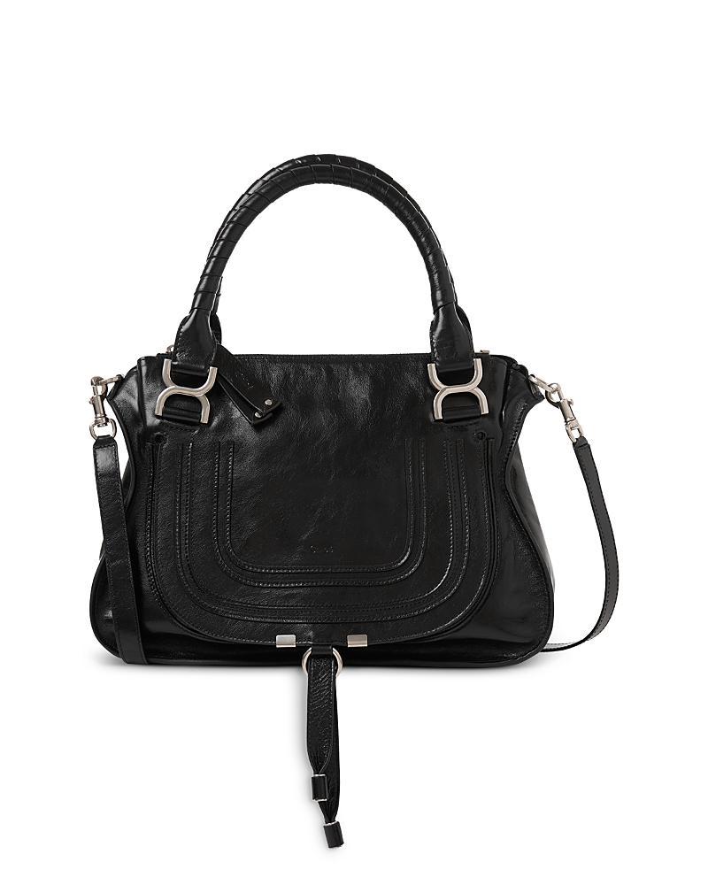 Marcie Medium Double Carry Satchel Bag in Grained Leather Product Image