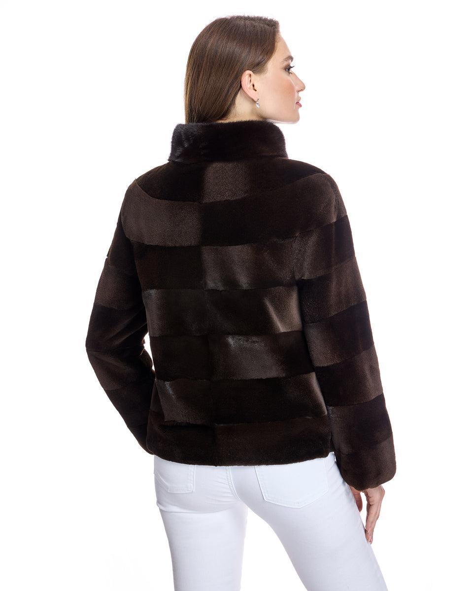 Horizontal Sheared Mink Jacket Product Image
