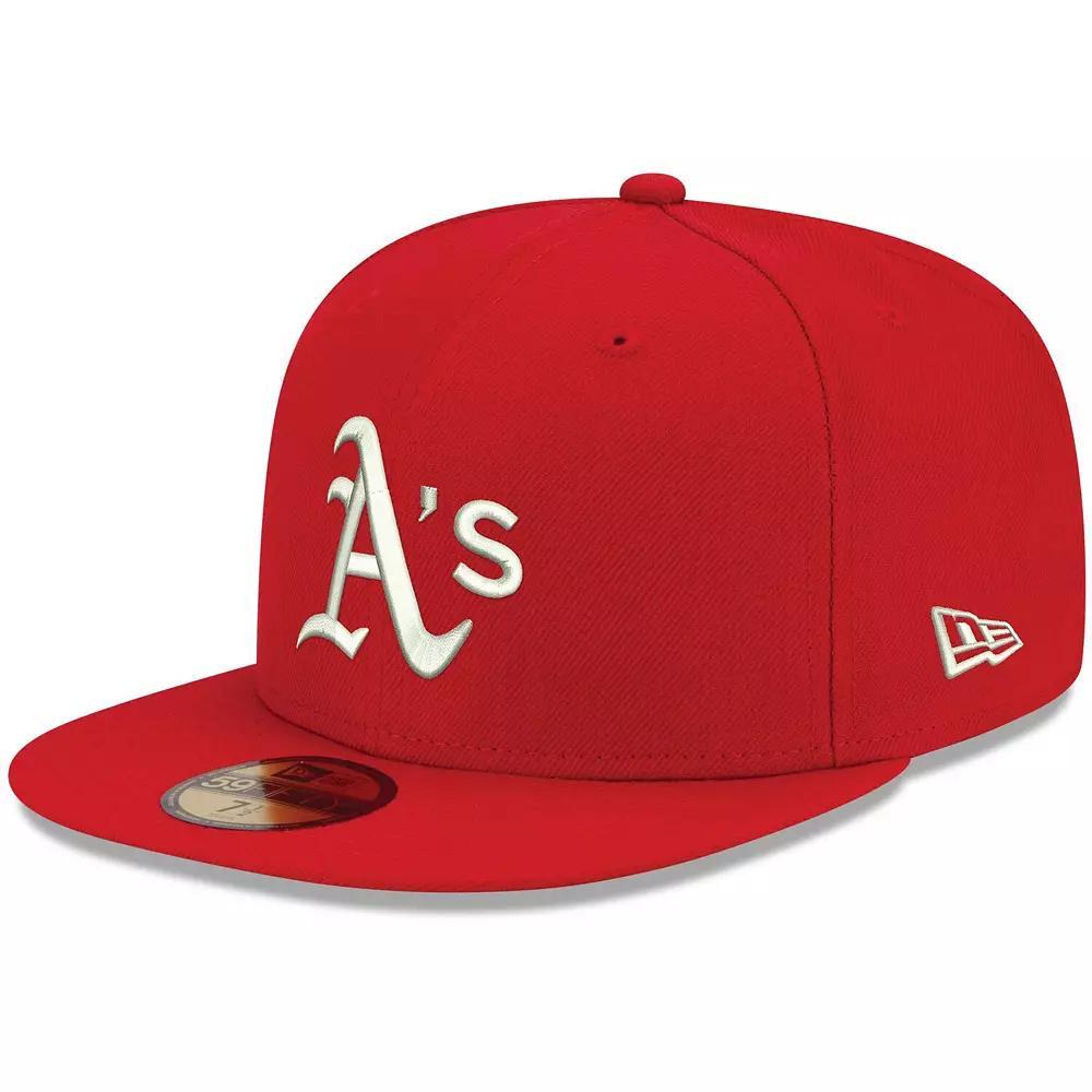 Men's New Era Red Oakland Athletics White Logo 59FIFTY Fitted Hat,  Product Image
